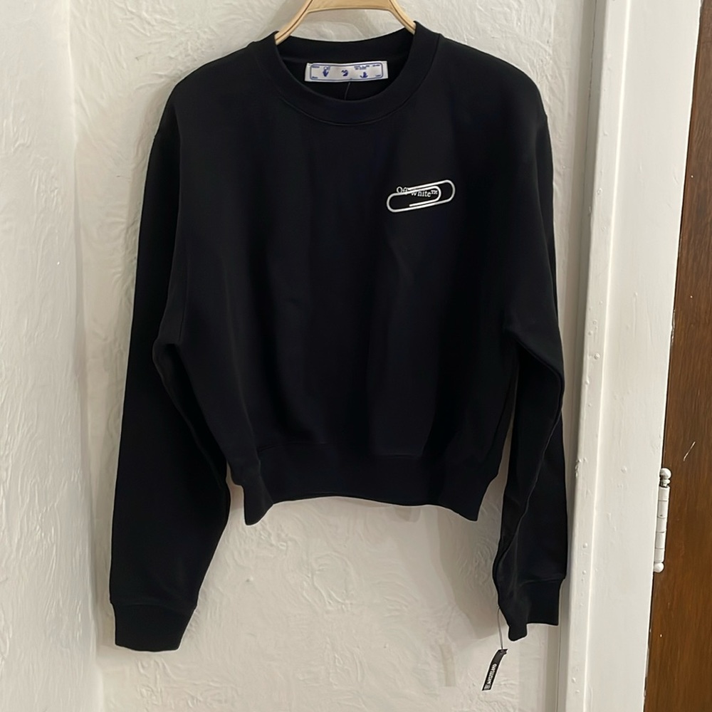 Off-White Women's Paper Clip Basic Crop Crewneck … - image 1
